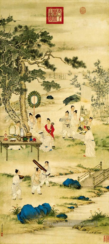 Lang brille montre peinture Art chinois traditionnel Peintures à l'huile